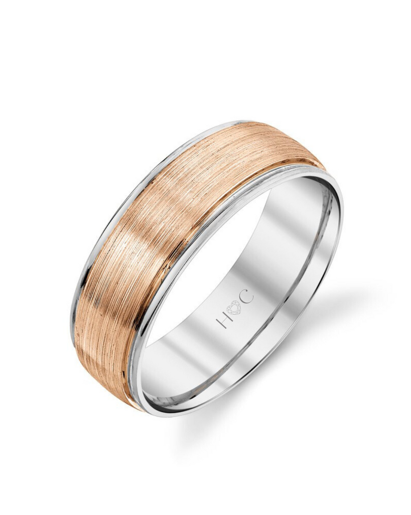 14K Mens Two Tone Engravable Ring