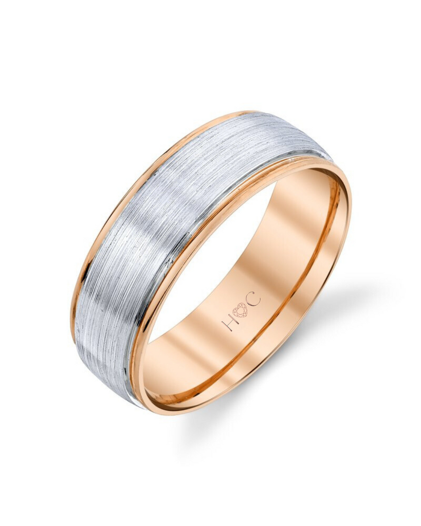 14K Mens Two Tone Engravable Ring