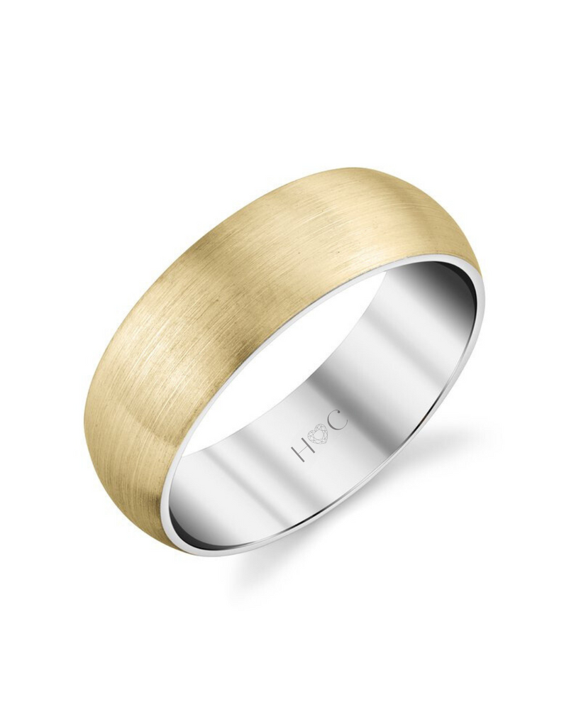 14K Mens Two Tone Engravable Cigar Band