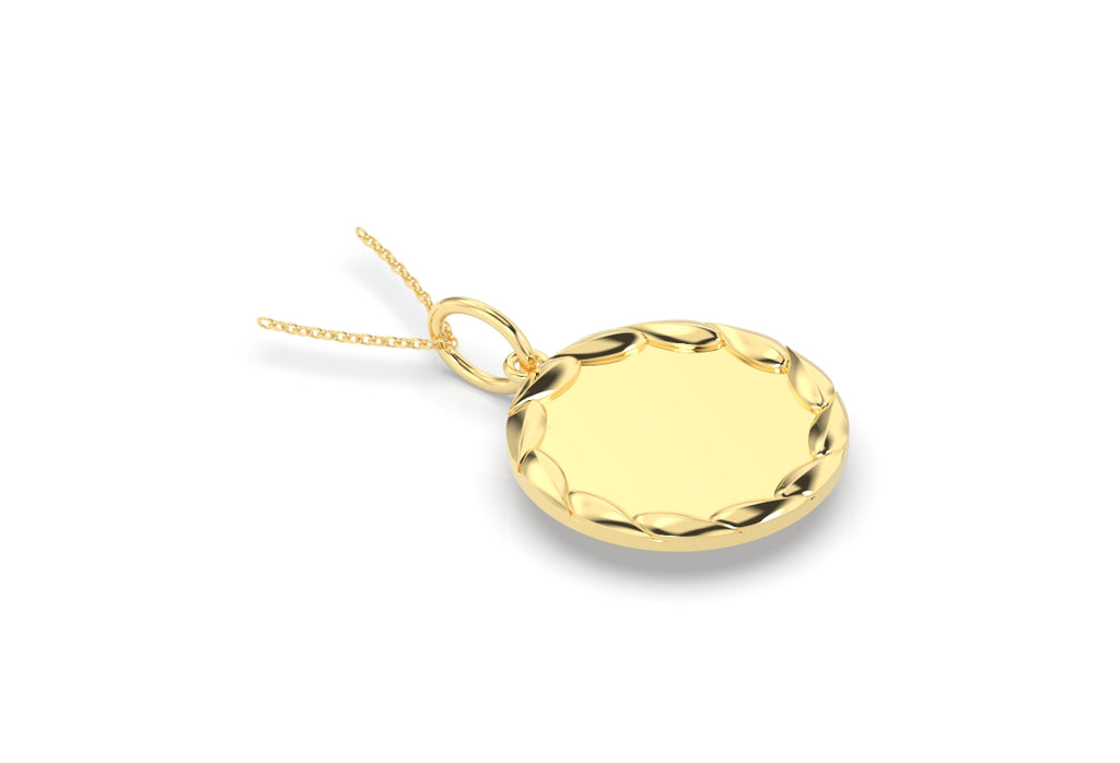 14K Engravable Circle Charm/Necklace