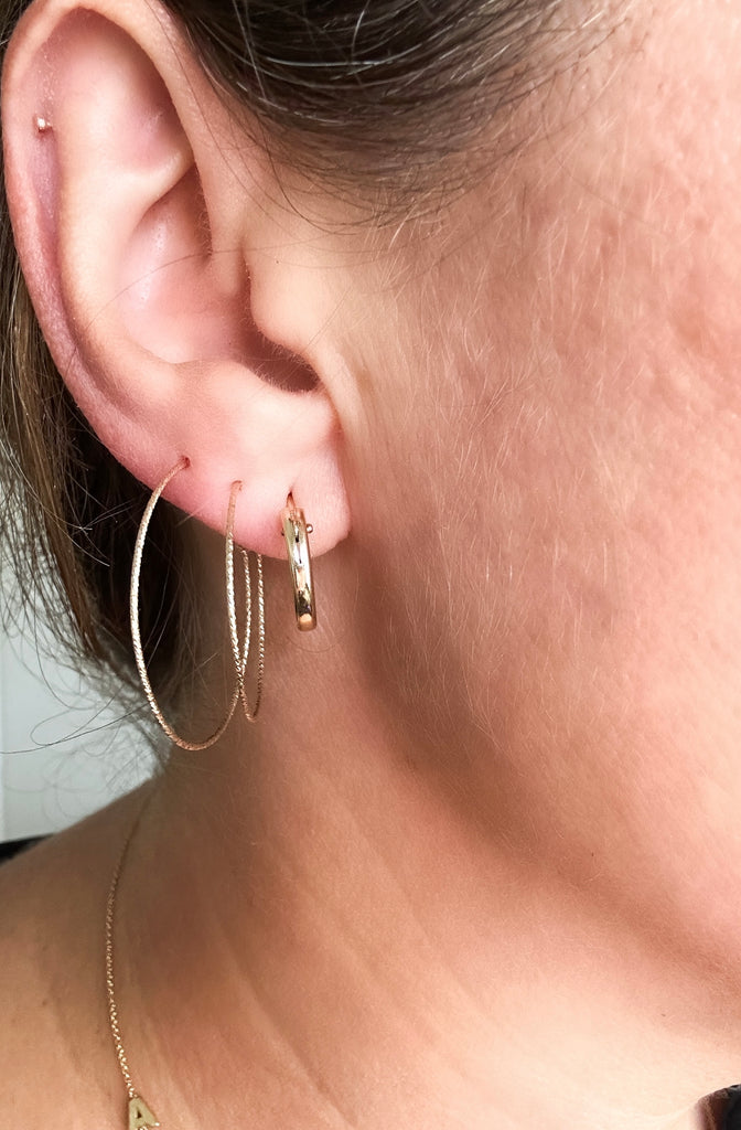Sparkle Wire Gold Filled Minimal Hoop Earrings