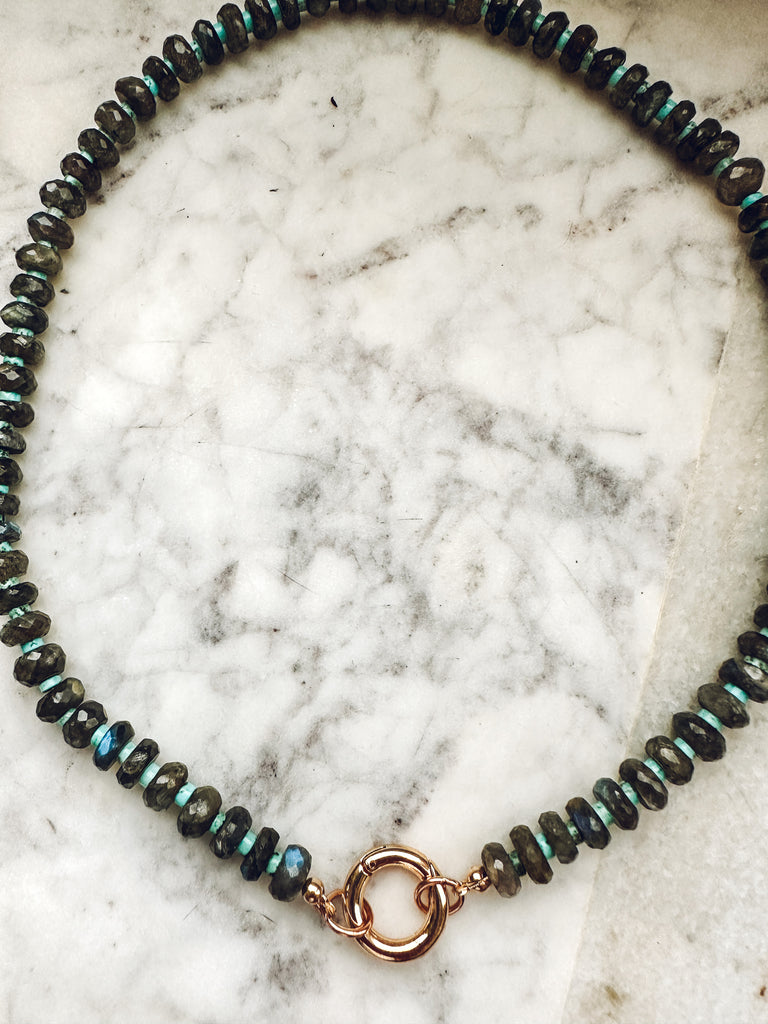Labradorite/Turquoise Bead Necklace