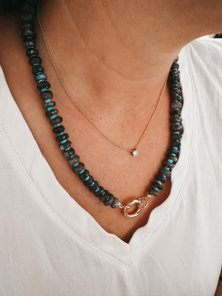 Labradorite/Turquoise Bead Necklace