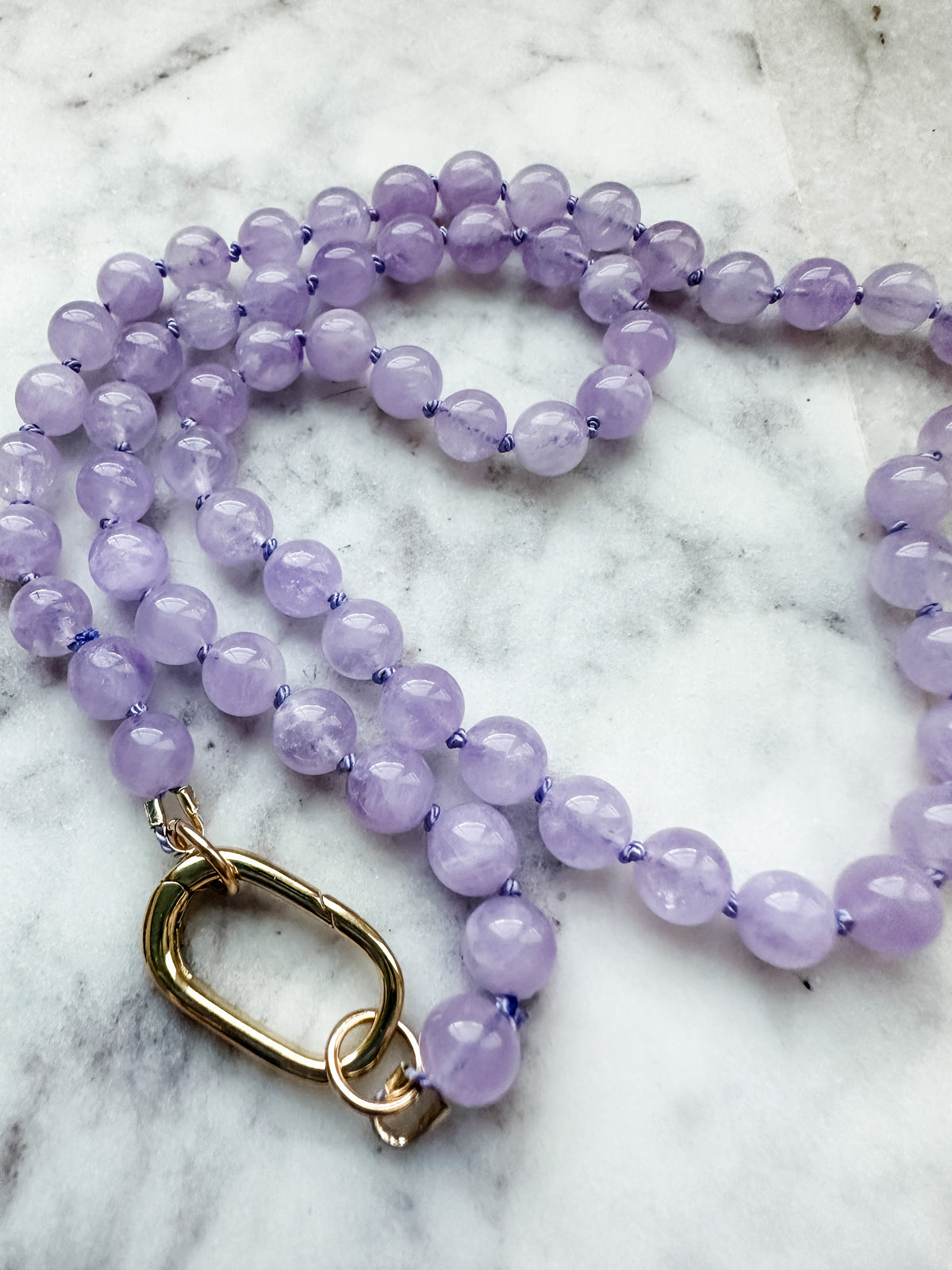 Amethyst and coral hand beaded store necklace