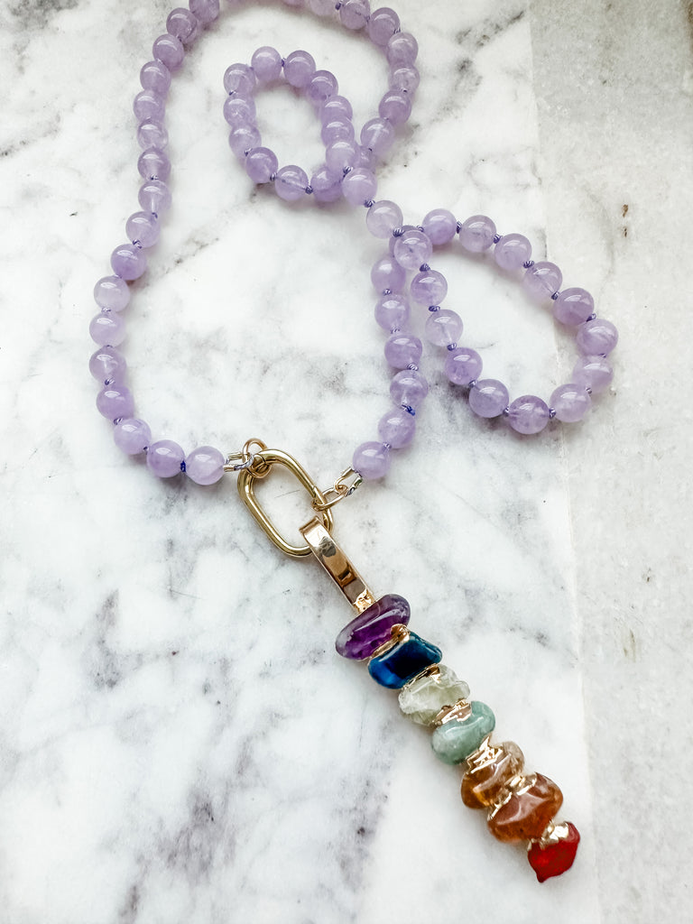 Amethyst Hand Knotted Bead Necklace
