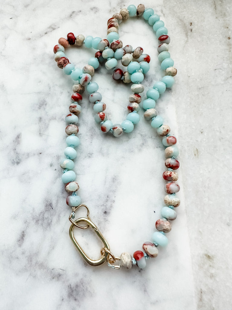 Mountain Jasper Hand Knotted Bead Necklace