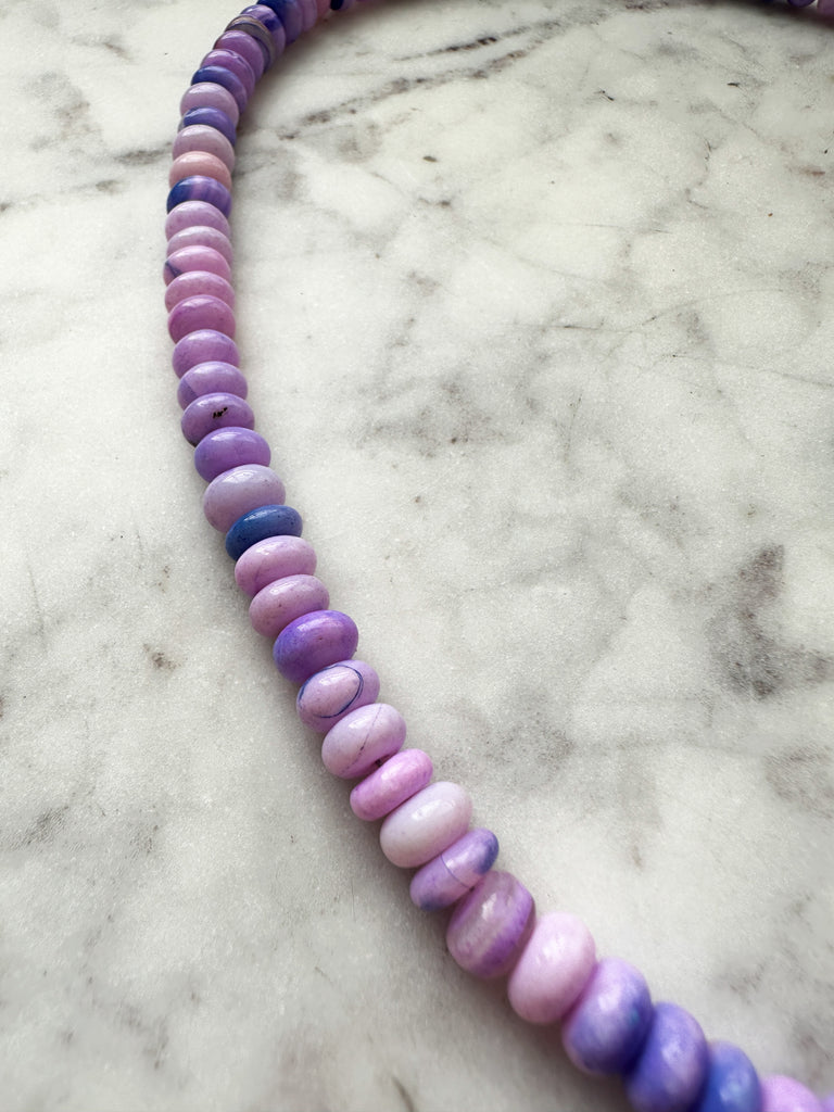 Lavender/Blue Opal Bead Necklace