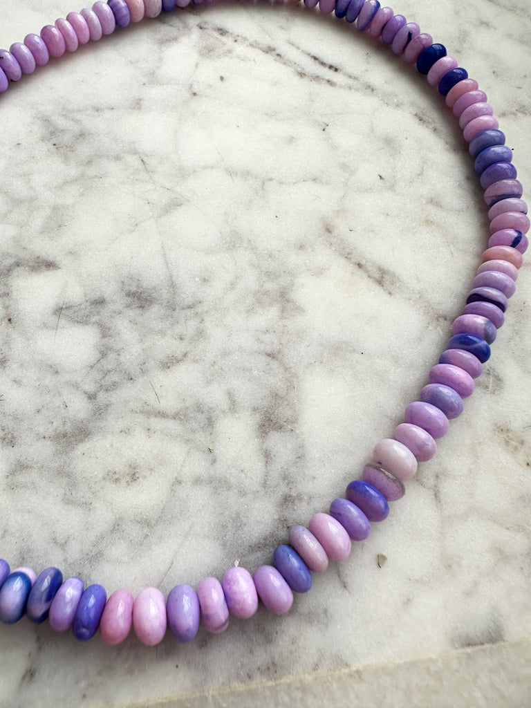 Lavender/Blue Opal Bead Necklace