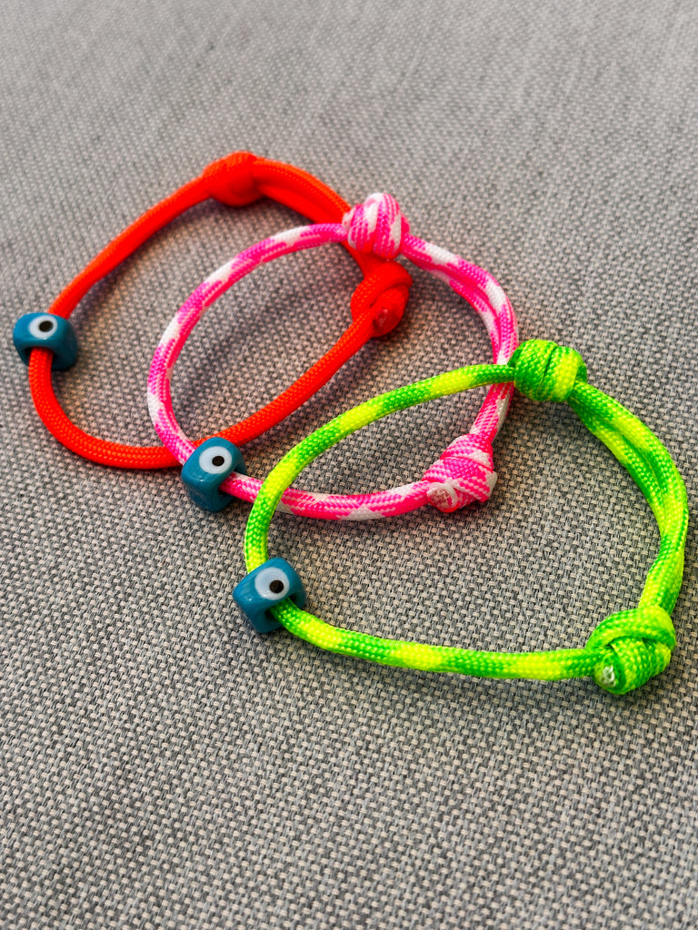 Paracord Lucky Eye  Neon Bracelet