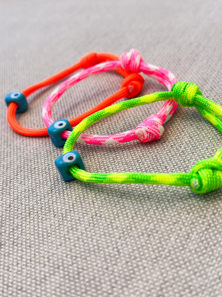 Paracord Lucky Eye  Neon Bracelet