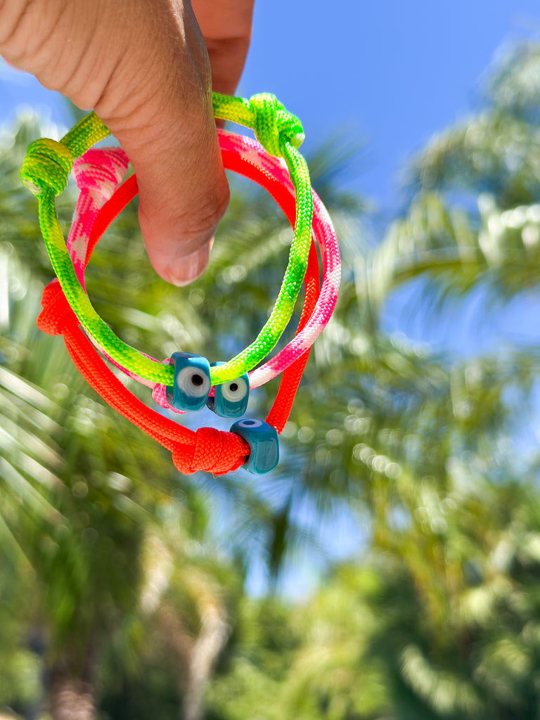 Paracord Lucky Eye  Neon Bracelet