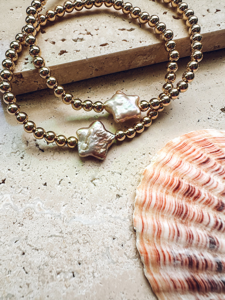 Starlight Freshwater Pearl  Bead Bracelet