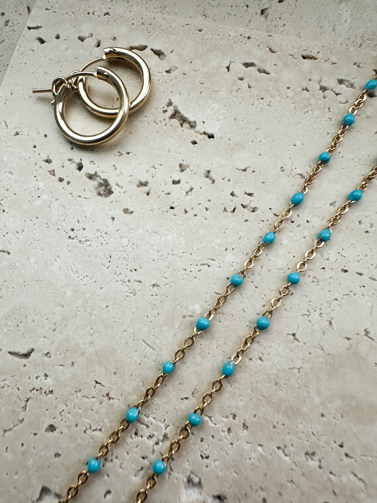 Gold Filled Bracelet with Turquoise Enamel