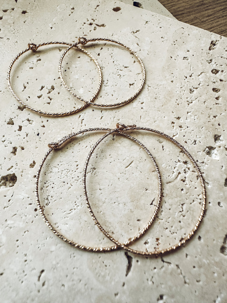 Sparkle Wire Gold Filled Minimal Hoop Earrings