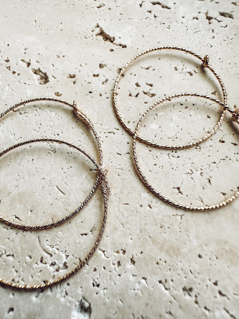 Sparkle Wire Gold Filled Minimal Hoop Earrings