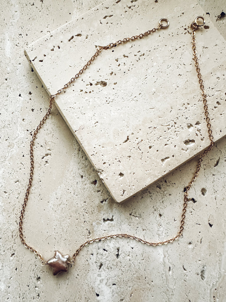 Starlight Freshwater Pearl Gold Filled Chain Necklace