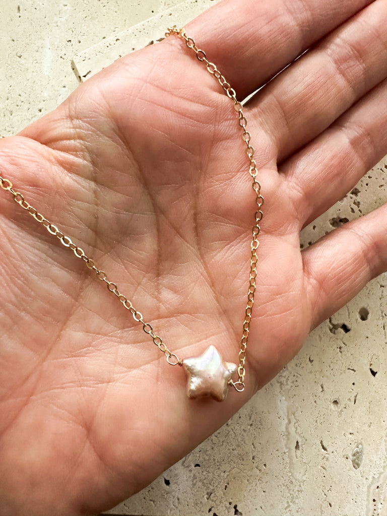 Starlight Freshwater Pearl Gold Filled Chain Necklace