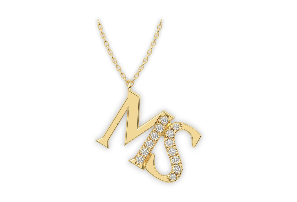 14K Double Initial Charm / Necklace