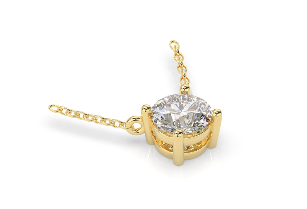 14K Lab Diamond Solitaire Necklace