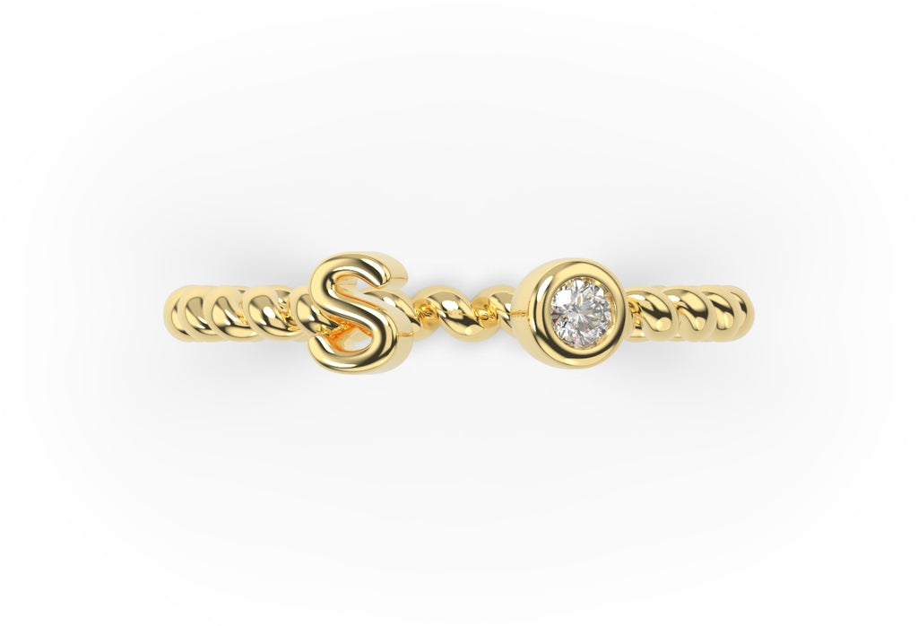 14K Twisted Rope Ring