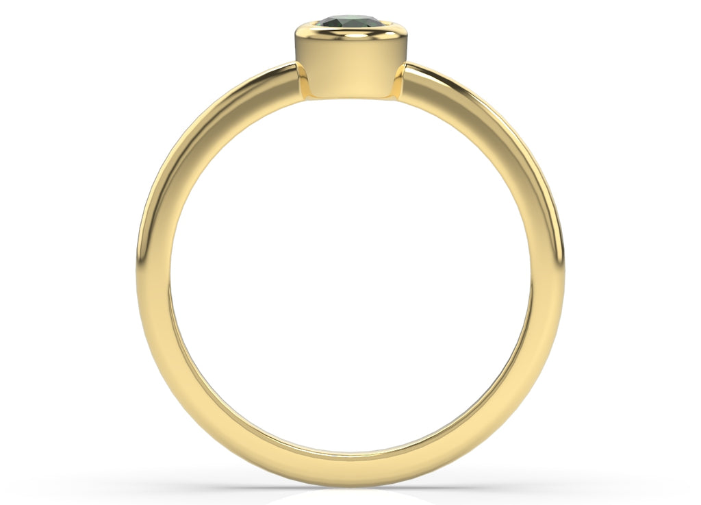 14K Single Bezel Ring
