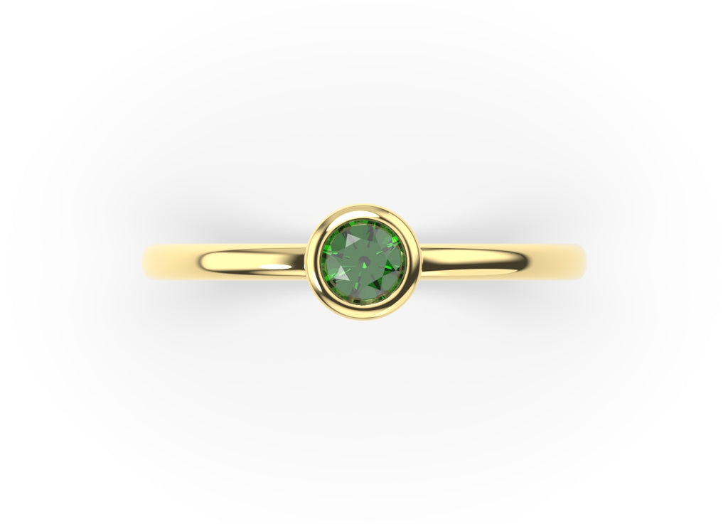 14K Single Bezel Ring