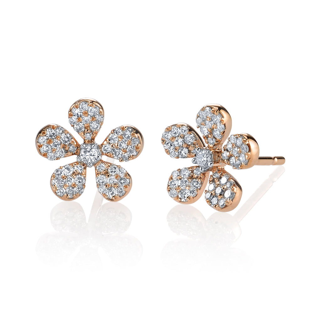 14k Single Flora Diamond Earring