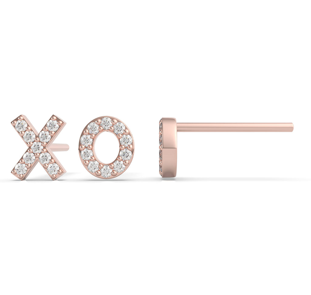 XO Earrings with Diamonds