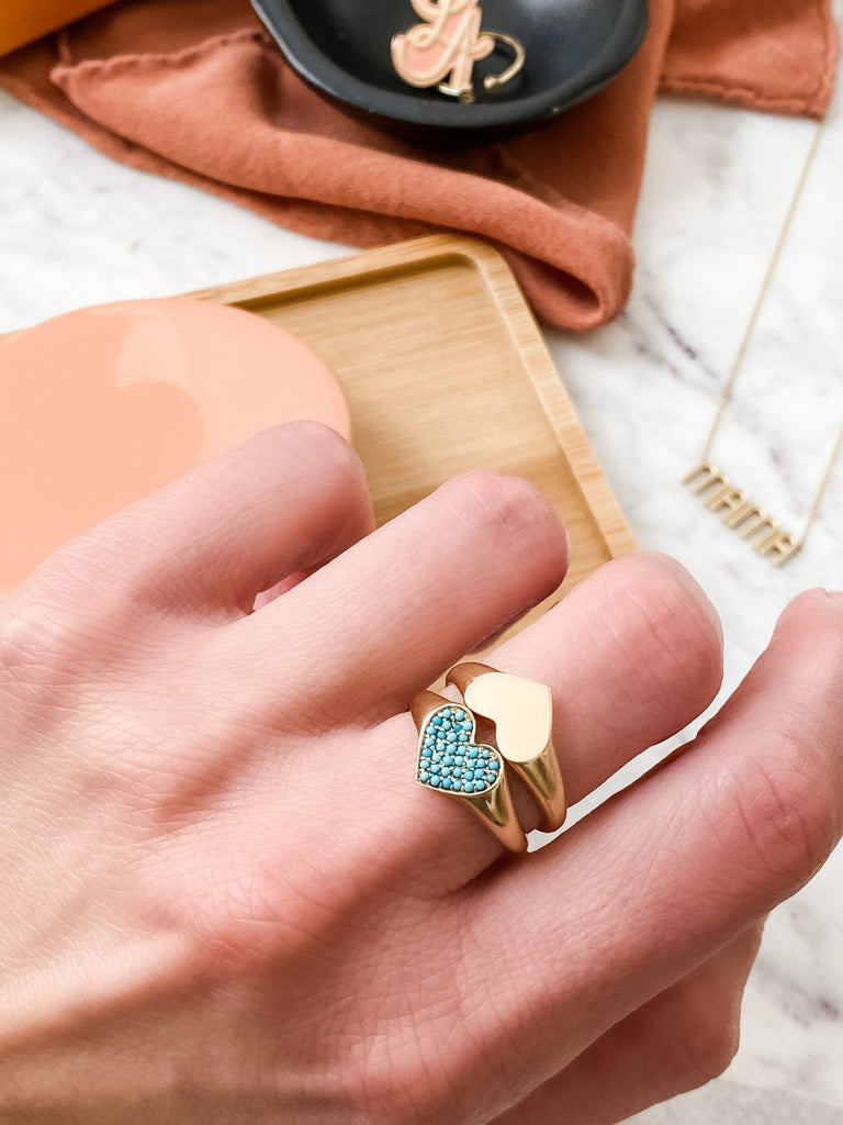 Stack the solid gold and turquoise version together for a fun look.