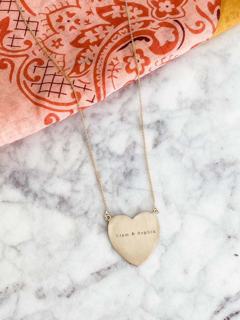 Engrave your favorite names onto the heart. 