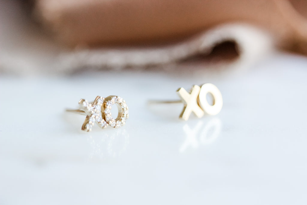 XO Earrings with Diamonds