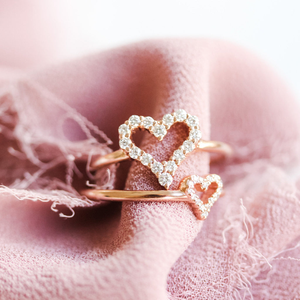 Mini Heart Diamond Ring